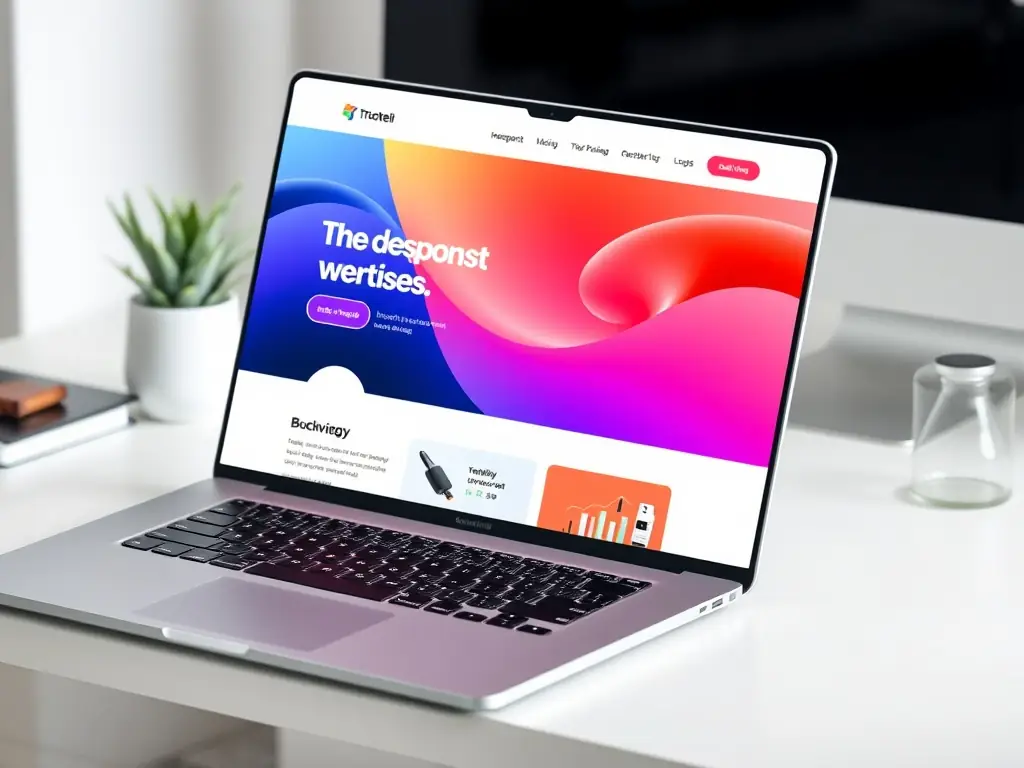 A clean and modern website design concept displayed on a laptop, highlighting the importance of user experience and visual appeal.
